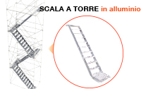 Scala a torre in  alluminio Efesto Production
