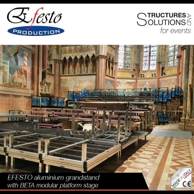 EFESTO aluminium grandstand with BETA modular platform stage -6